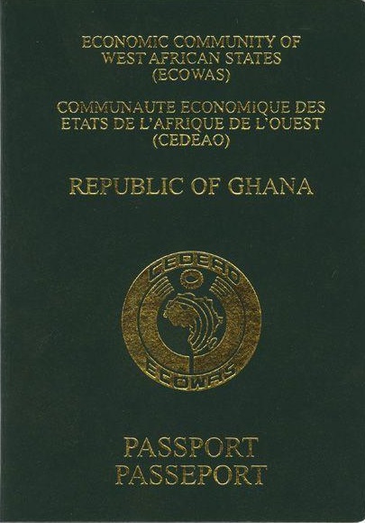 Real Ghanaian biometric passport cover, earlier design