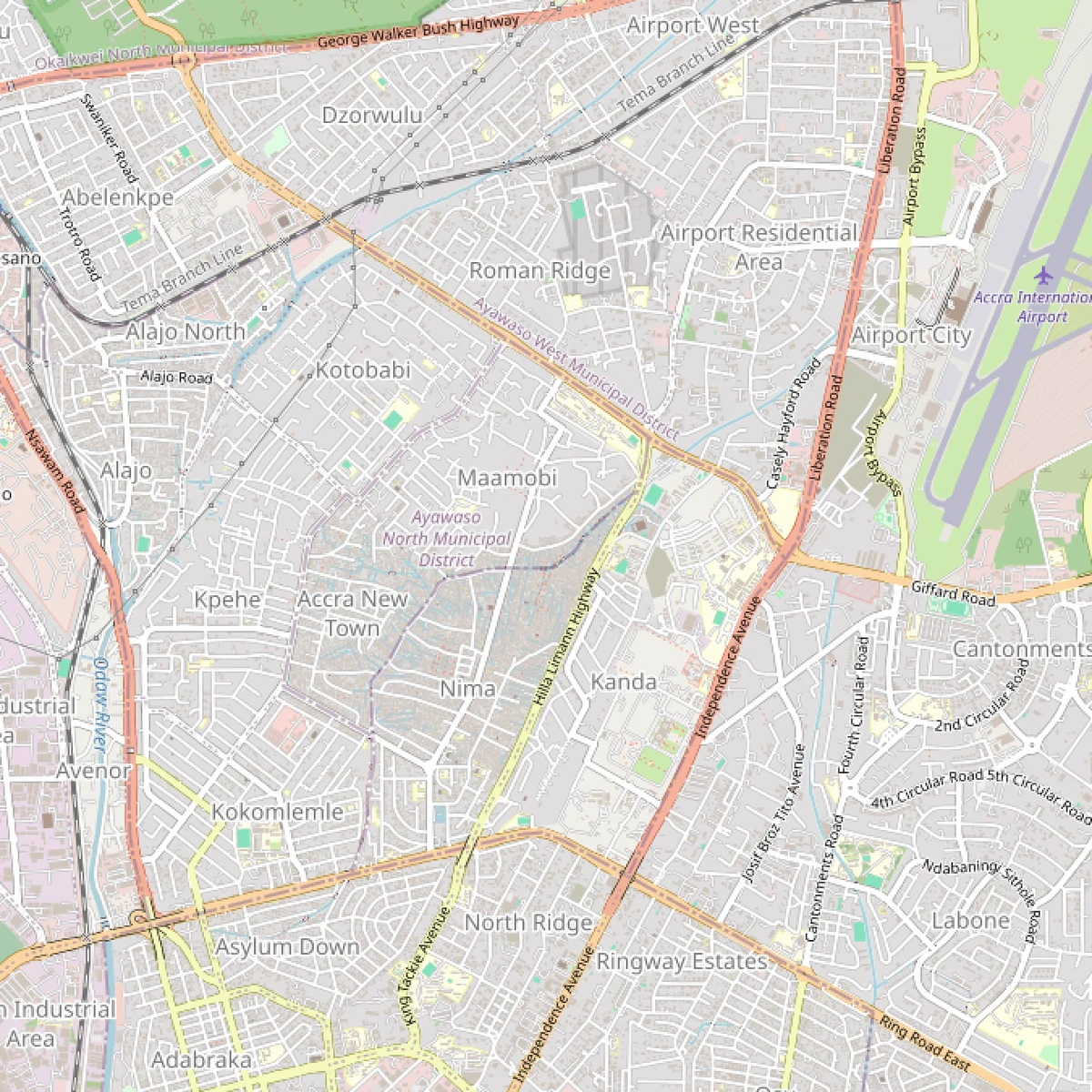 Accra, Ghana — map snapshot